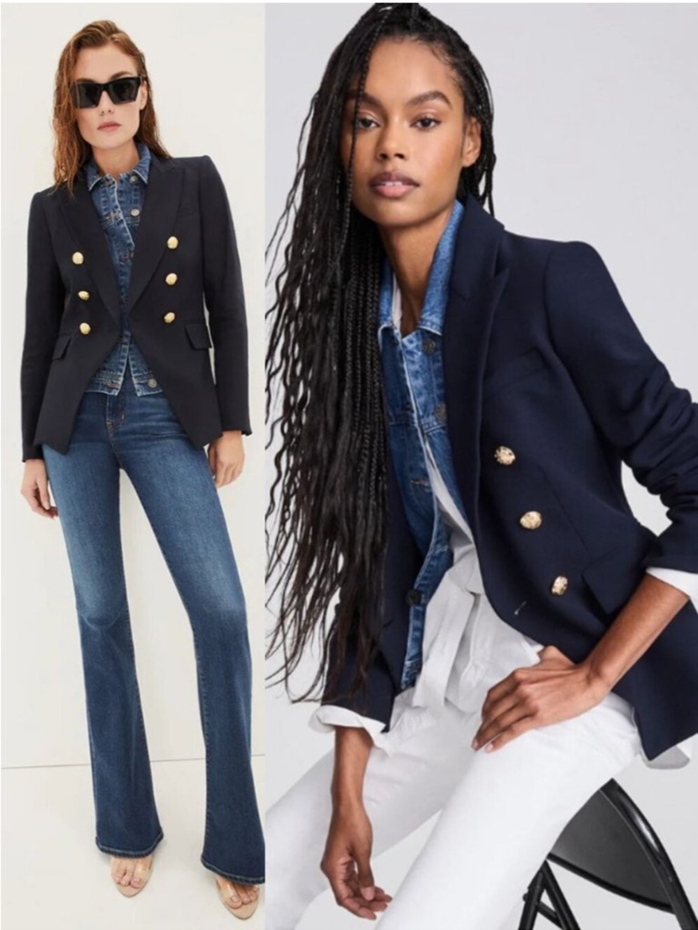 Veronica Beard Miller Dickey Navy Blazer Linen Blend Jacket with Gold Buttons 16 - Picture 14 of 14